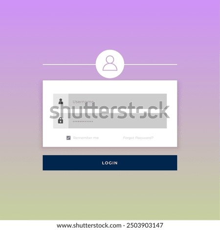 modern login page form template with easy user interface vector