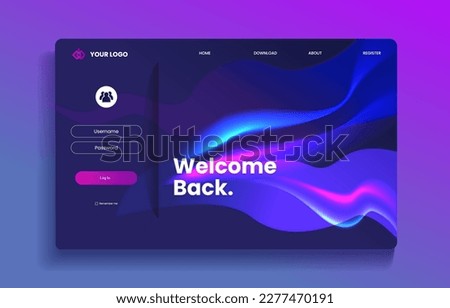 Modern Login and Sign In forms. Colorful gradient. landing page concept. Professional web design, full set of elements