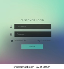 modern login ui form template design with blurred background