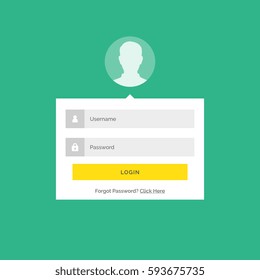 modern login user interface design with form submission details