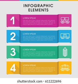Modern logistic infographic template. infographic design with logistic icons includes cargo. can be used for presentation, diagram, annual report, web design. 