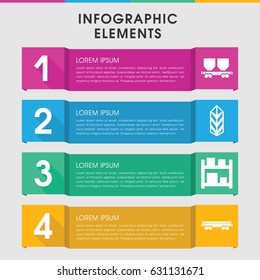 Modern logistic infographic template. infographic design with logistic icons includes cargo, cargo wagon. can be used for presentation, diagram, annual report, web design.