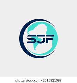 Modern logistic logo letter S, F and J, vector illustration