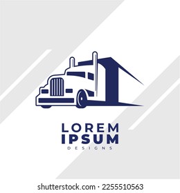 Modern logistics transport truck logo design