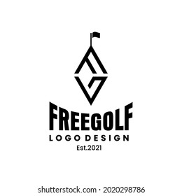 Modern logo about golf, mountain and letter FG.
EPS 10, Vector.