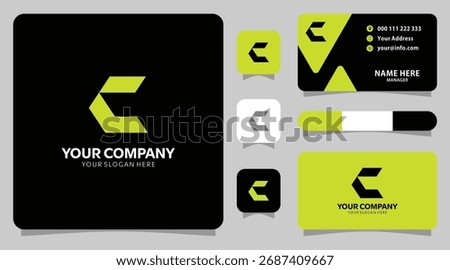 Modern logo abstrack and business card template for a clean design, dark design	