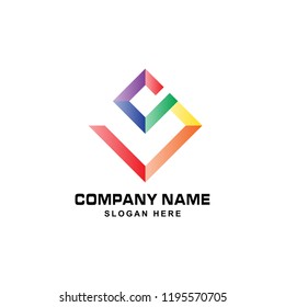 modern logo abstract colored vector template