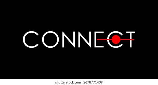 Logotipo moderno “CONNECT” en estilo de Vector abstracto, que simboliza la comunicación, la red y la tecnología. Perfecto para negocios digitales, marca corporativa, innovación y diseño de identidad profesional.