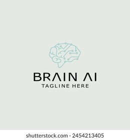 modern logo of Ai brain on white background