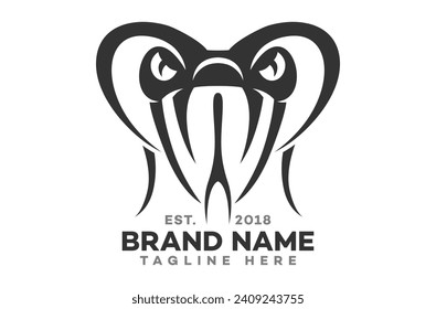 Modern logo of an angry cobra snake. Vector illustration.