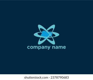 Modern logo of atomic movement and a cloud. Suitable for all types of companies, especially those operating in the digital technology sector.