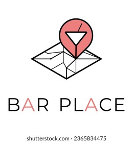 Modern logo for a bar, pub, cafe, restaurant. Minimalistic logo for a personal brand, website, service.