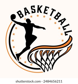 modern logo for basketball sport. basketball sport design, championship team, tournament or basketball club