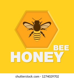 Modern logo for beekeepers. The stickers on the products of the apiary. Stylish vector label for bee honey.