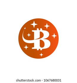 Modern logo bitcoin. Vector icon. 