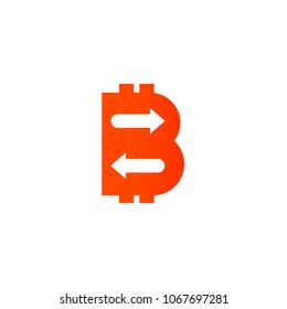 Modern logo bitcoin. Vector icon