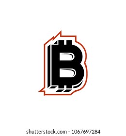 Modern logo bitcoin. Vector icon