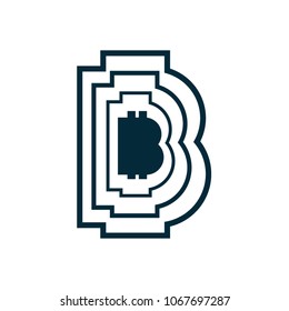 Modern logo bitcoin. Vector icon