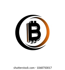 Modern logo bitcoin. Vector icon