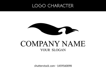 modern logo and black and white. all about penguins and for companies that have a penguin philosophy
