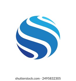 modern logo of blue sphere design illustration