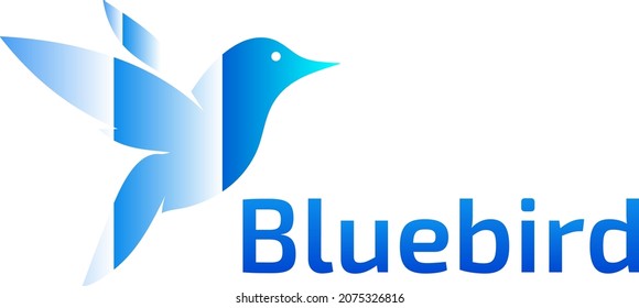 Modern logo bluebird fly symbol