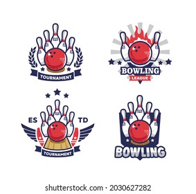 modern logo for bowling in bundle