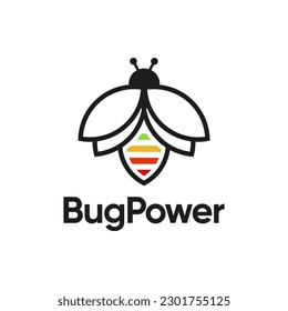 Modern logo of bug and battery combination. It is suitable for use as a battery indicator icon.