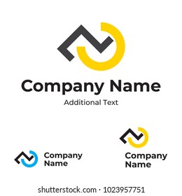 Modern Logo with Check Mark and Step Identity Brand Symbol Icon Concept Set Template Vector