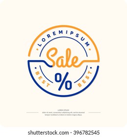 Modern logo in circle on a light background for sales. Vector illustration.