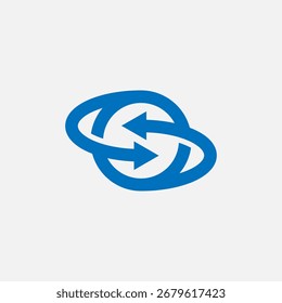Logotipo moderno con flechas circulares que simbolizan el comercio, el intercambio y la conexión global. Ideal para una marca de consultoría o negocio internacional que busca una identidad dinámica.