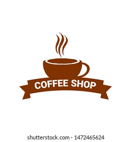 modern logo coffee shop with flat style