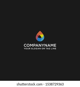 a modern logo color drops.