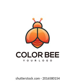 Modern logo colorful Bee design template