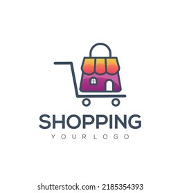 Modern Logo Colorful shopping design template
