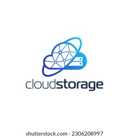 Modern logo combination of cloud, connection and server. It is suitable for use for technology logos.