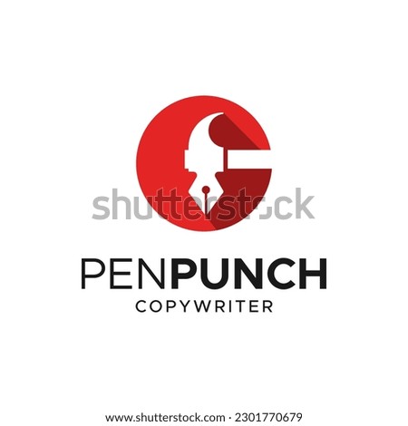 Modern logo combination of hammer and pencil. Very good to use for logo copywriters