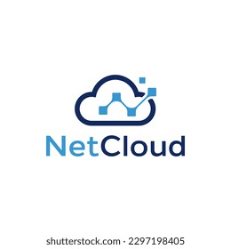 Modern logo combination image of cloud and rose graphic. Suitable for technology-based analysis companies.