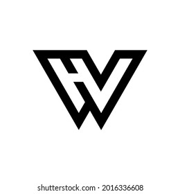 modern logo combination letter h and v