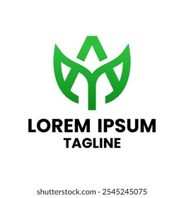 Combinación moderna del logotipo de la letra A y de la hoja