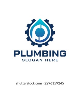 Moderna letra combinada con logotipo P en el centro, gota de agua y equipo.