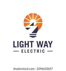 Modern logo combination of lights, electricity and roads. This logo is very suitable for use for electricity companies.