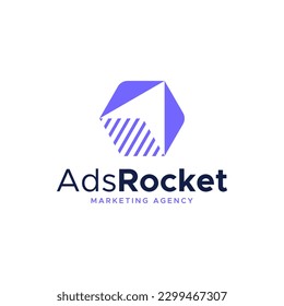 Moderna combinación de logotipo de flechas móviles y caja. Adecuado para el uso de logotipos, anuncios, etc. de marketing de agencias