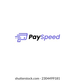 Modern logo combination of P, speed and credit card. It is suitable for use as a payment logo.