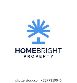 Modern logo combination of star and house. It is suitable for use for property companies.