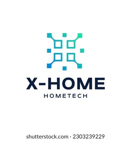 Moderna combinación de logotipo de ventana, x y digital. Es adecuado para uso de logotipos tecnológicos.