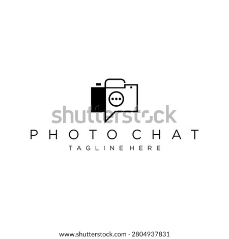 A modern logo combining a camera and a speech bubble representing photo chat and communication
