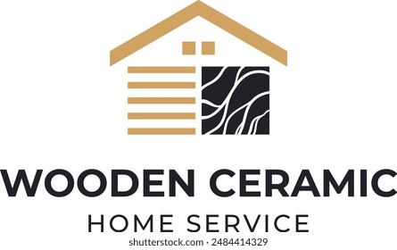 A modern logo combining home, cabinet and ceramic. This logo can be used for specialist kitchen sets.