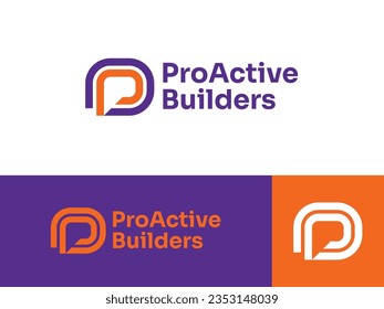Modern Logo Company Template for Letter P and B