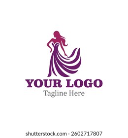 modern logo For a company with a woman in a dress.	
